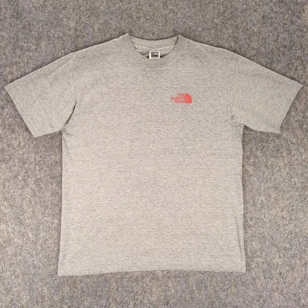 The North Face Shirt Mens Small Gray Box Logo Graphic Tee Outdoor Hiking